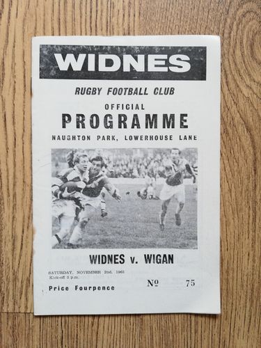Widnes v Wigan Nov 1963 Rugby League Programme