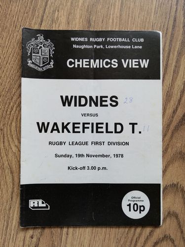Widnes v Wakefield Nov 1978