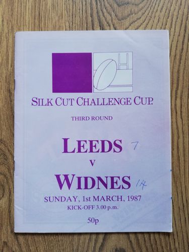 Leeds v Widnes March 1987 Challenge Cup Rugby League Programme
