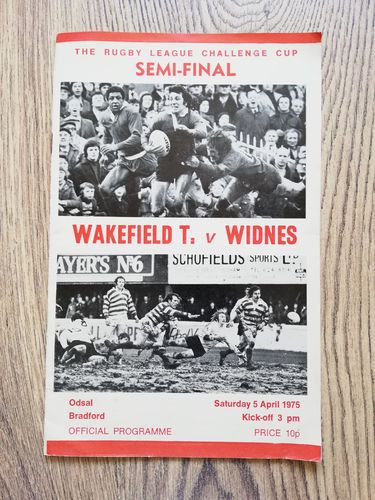 Wakefield v Widnes April 1975 Challenge Cup Semi-Final Rugby League Programme