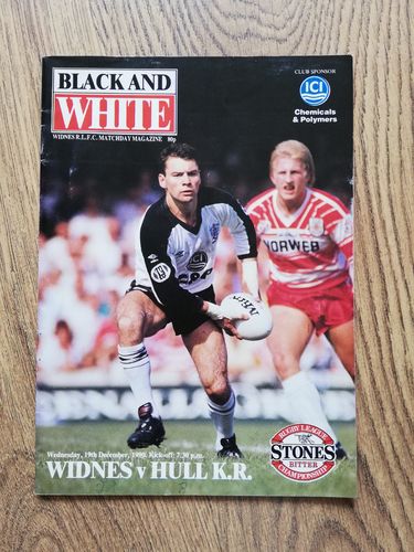 Widnes v Hull KR Dec 1990 Rugby League Programme