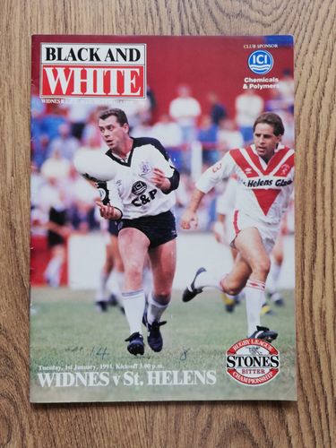 Widnes v St Helens Jan 1991 Rugby League Programme