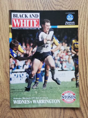 Widnes v Warrington March 1991 Rugby League Programme