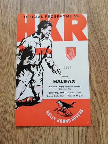 Hull KR v Halifax Oct 1965 Rugby League Programme