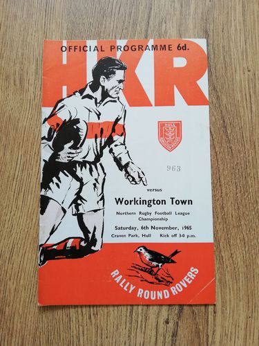 Hull KR v Workington Town Nov 1965 Rugby League Programme