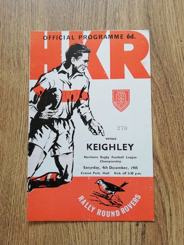 Hull KR v Keighley Dec 1965 Rugby League Programme