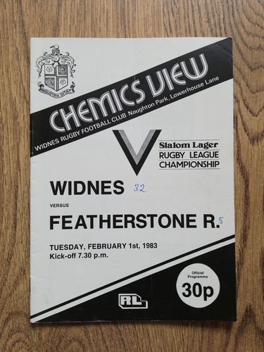 Widnes v Featherstone Feb 1983
