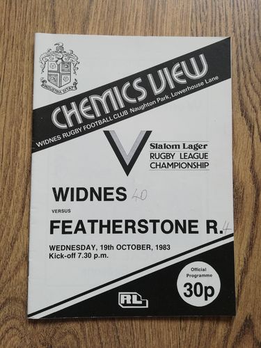 Widnes v Featherstone Rovers Oct 1983