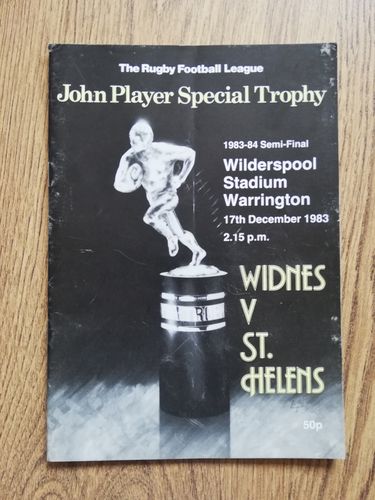 Widnes v St Helens Dec 1983 John Player Trophy Semi-Final Rugby League Programme
