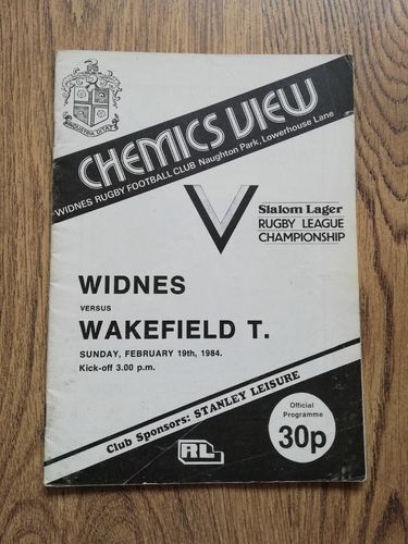 Widnes v Wakefield Trinity Feb 1984