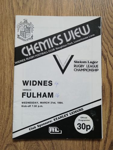 Widnes v Fulham March 1984