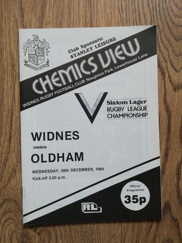 Widnes v Oldham Dec 1984