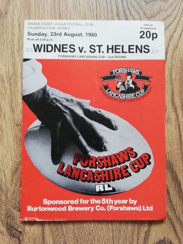 Widnes v St Helens Aug 1980 Lancashire Cup