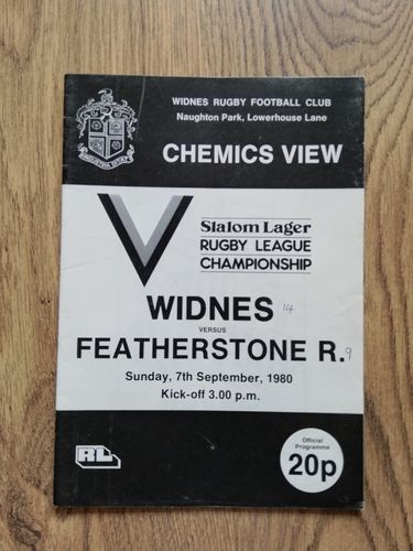 Widnes v Featherstone Rovers Sept 1980
