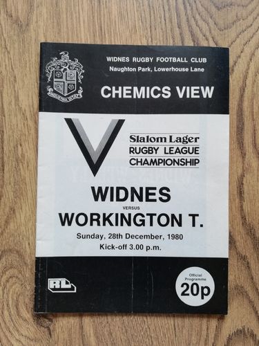 Widnes v Workington Town Dec 1980