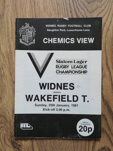Widnes v Wakefield Trinity Jan 1981