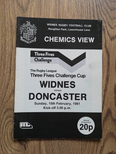Widnes v Doncaster Feb 1981 Challenge Cup
