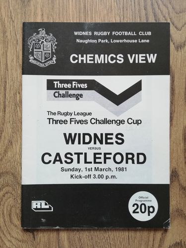 Widnes v Castleford March 1981 Challenge Cup Rugby League Programme