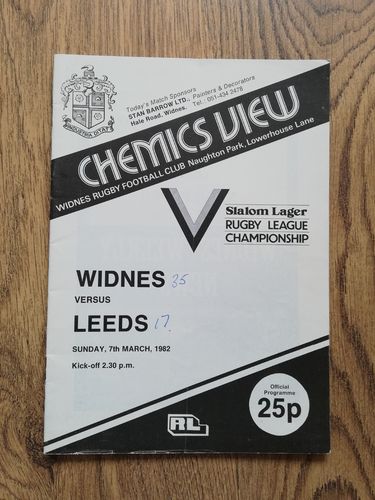 Widnes v Leeds March 1982