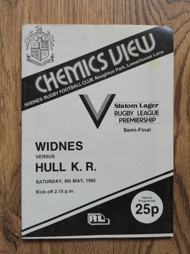 Widnes v Hull KR May 1982 Premiership Semi-Final Rugby League Programme