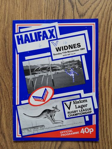 Halifax v Widnes Nov 1984