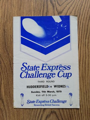 Huddersfield v Widnes March 1979 Challenge Cup Rugby League Programme