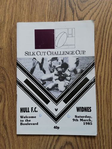 Hull v Widnes March 1985 Challenge Cup Quarter-Final Rugby League Programme