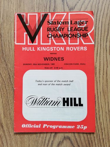 Hull KR v Widnes Nov 1981