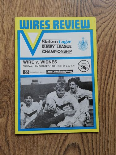 Warrington v Widnes Oct 1982