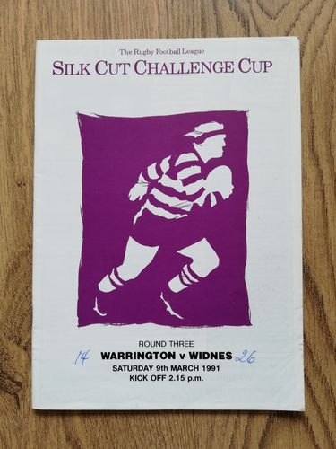 Warrington v Widnes March 1991 Challenge Cup Rugby League Programme