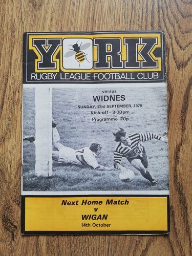 York v Widnes Sept 1979 Rugby League Programme