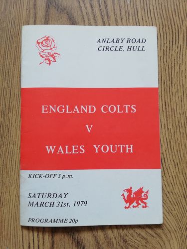 England Colts v Wales Youth March 1979 Rugby Programme