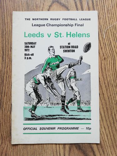 Leeds v St Helens May 1972 Championship Final Rugby League Programme
