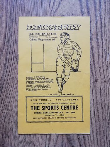 Dewsbury v Workington Town Feb 1967 Challenge Cup Rugby League Programme