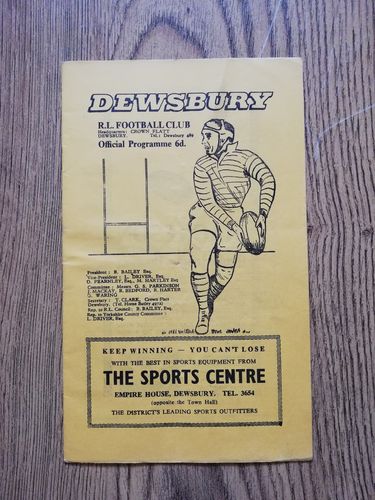 Dewsbury v Hull March 1967 Rugby League Programme