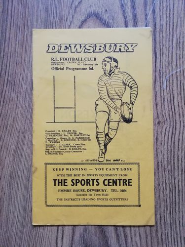 Dewsbury v Leeds April 1967 Rugby League Programme