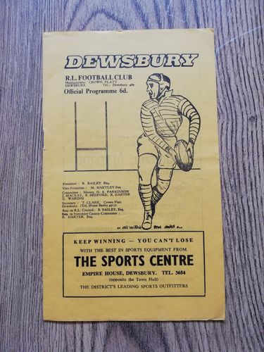 Dewsbury v Bramley Aug 1967 Rugby League Programme