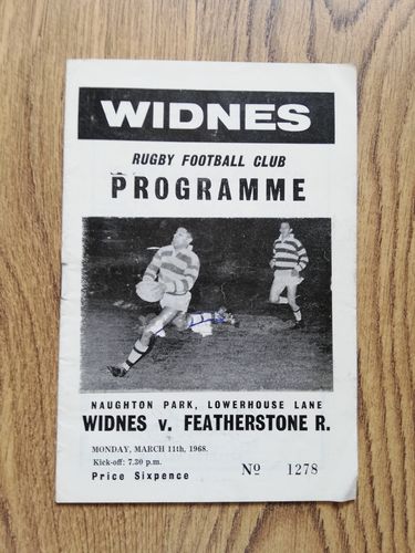Widnes v Featherstone Rovers March 1968 Rugby League Programme