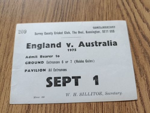 England v Australia 1975 4th Test Used Cricket Ticket