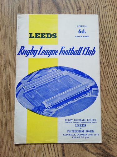 Leeds v Featherstone Rovers Oct 1970 Rugby League Programme