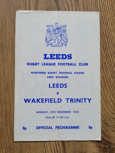 Leeds v Wakefield Trinity Dec 1976 Rugby League Programme
