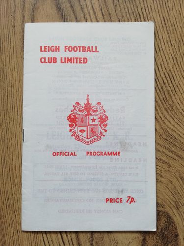 Leigh v Hull KR Nov 1974 Rugby League Programme