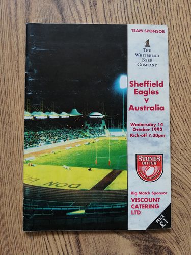 Sheffield Eagles v Australia Oct 1992