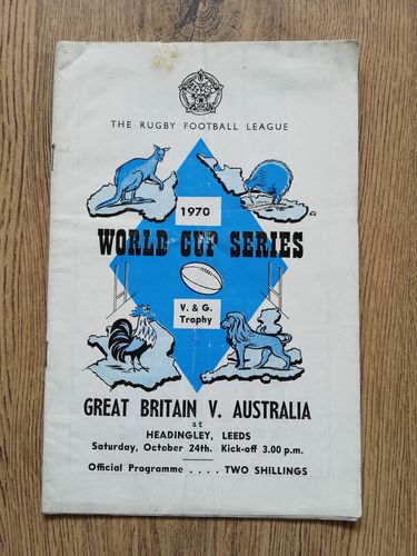 Great Britain v Australia Oct 1970 Rugby League World Cup Programme