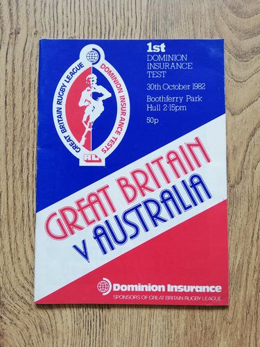 Great Britain v Australia 1st Test Oct 1982 Rugby League Programme