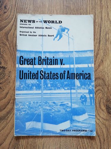 Great Britain v USA Aug 1963 Athletics Programme