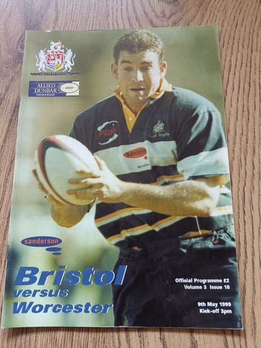 Bristol v Worcester May 1999 Rugby Programme