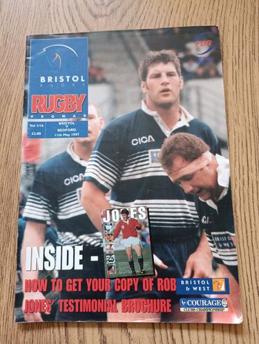Bristol v Bedford May 1997 Rugby Programme