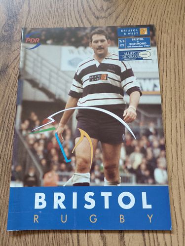 Bristol v Richmond Dec 1997 Rugby Programme