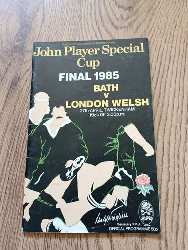 Bath v London Welsh Apr 1985 John Player Cup Final Rugby Programme